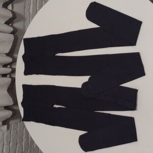 NEW Set of Two Thick Opaque Dark Charcoal Gray Footed Tights Size Small